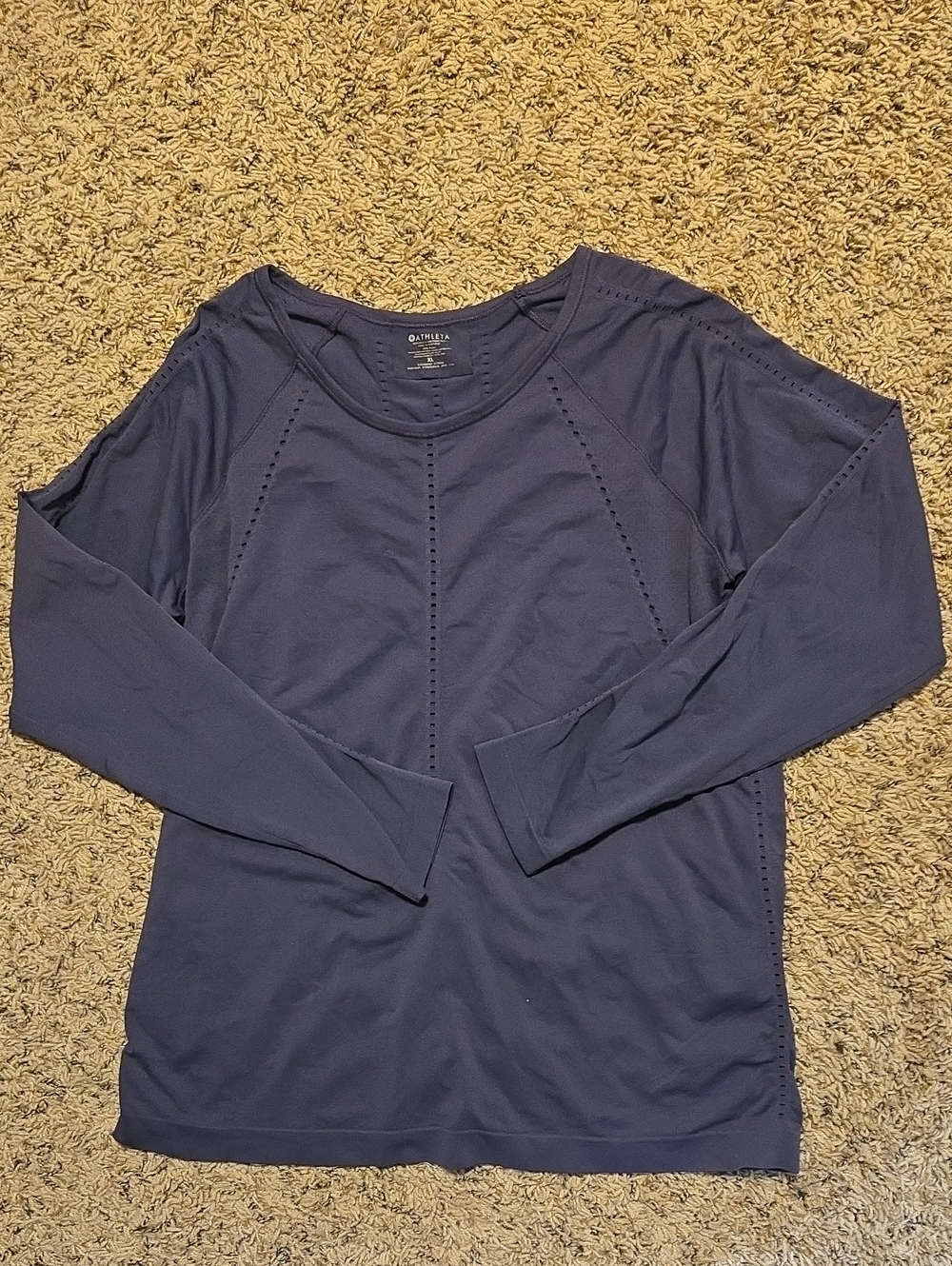Athleta Purple Long-Sleeve Crew Top